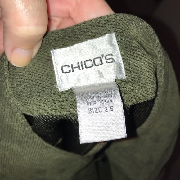 Chico’s olive textured cord - Picture 3 of 3